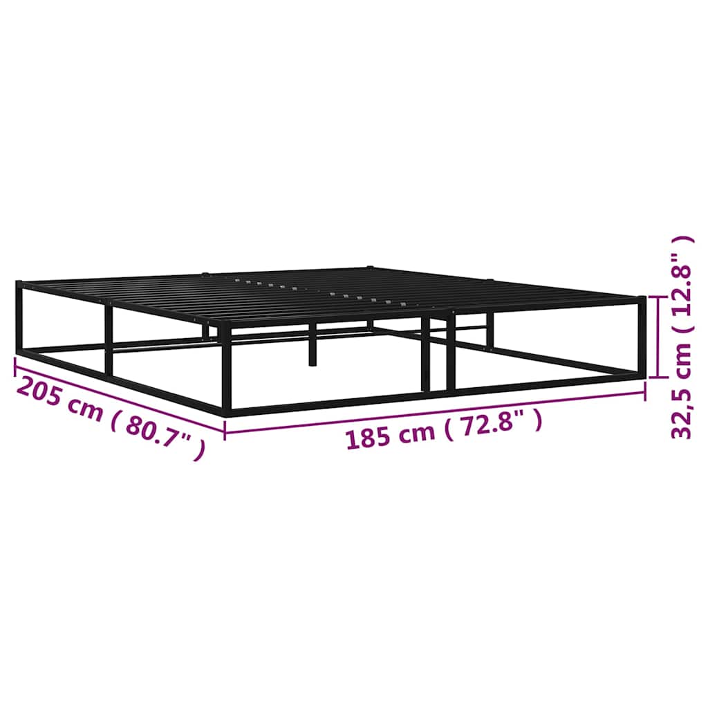 Okvir za krevet crni metalni 180 x 200 cm