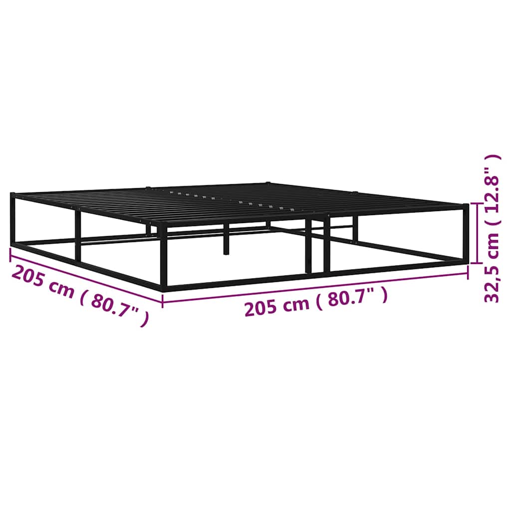 Okvir za krevet crni metalni 200 x 200 cm