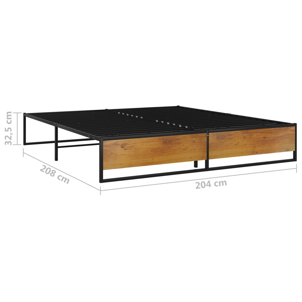 Okvir za krevet crni metalni 200 x 200 cm