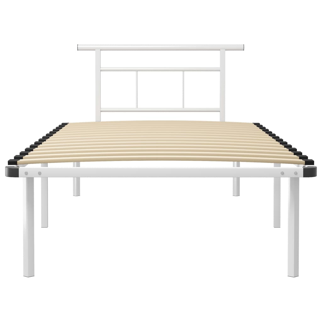 Okvir za krevet bijeli metalni 100 x 200 cm