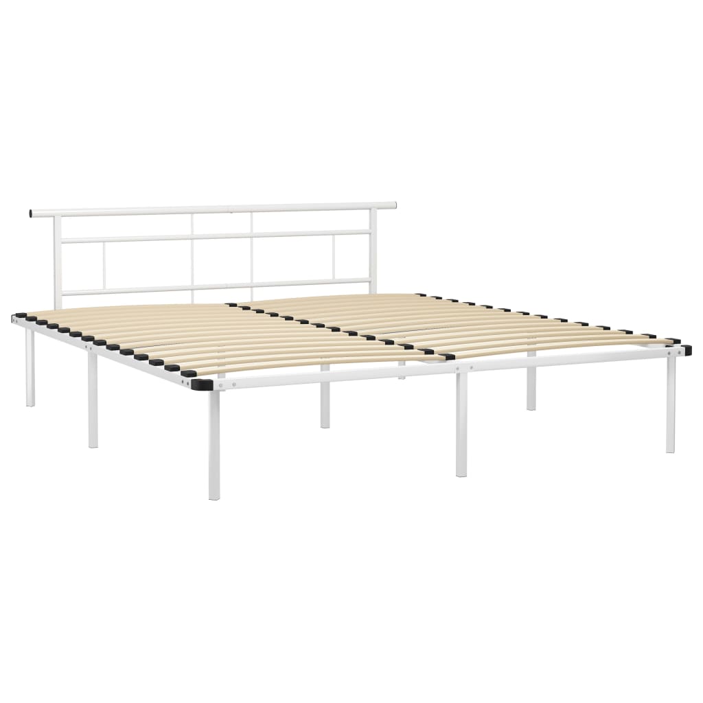 Okvir za krevet bijeli metalni 200 x 200 cm