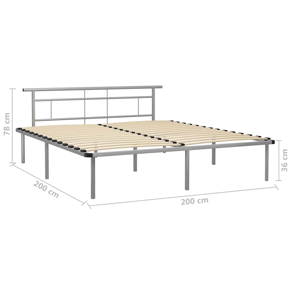 Okvir za krevet sivi metalni 200 x 200 cm