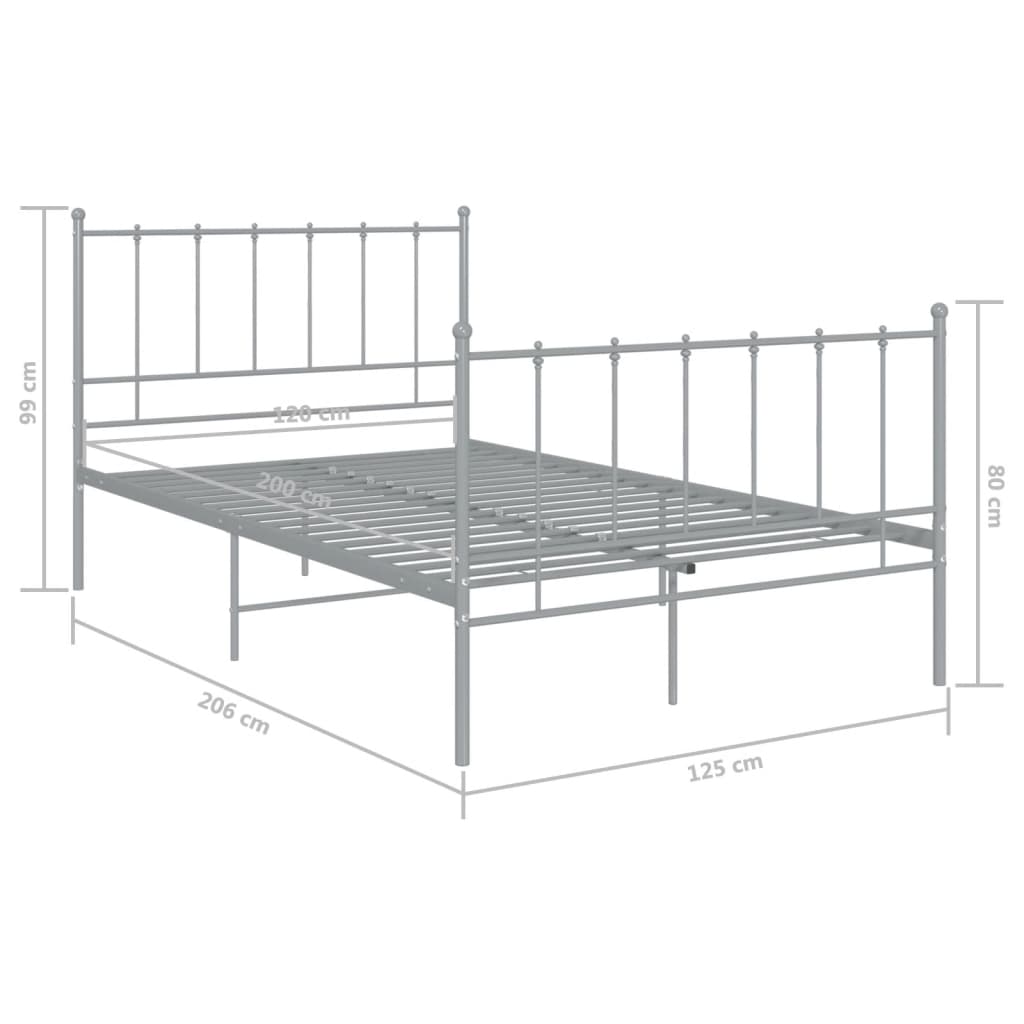 Okvir za krevet sivi metalni 120 x 200 cm