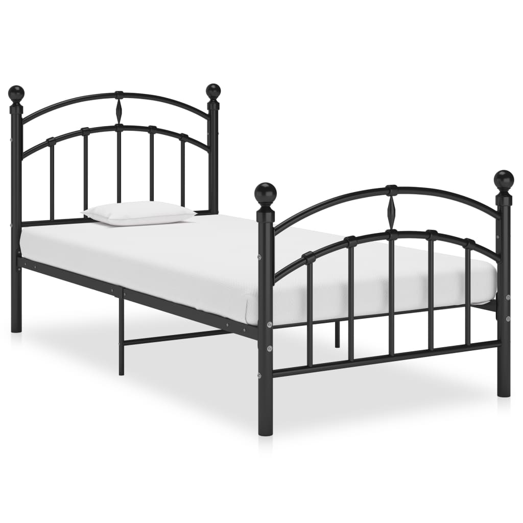 Okvir za krevet crni metalni 100 x 200 cm