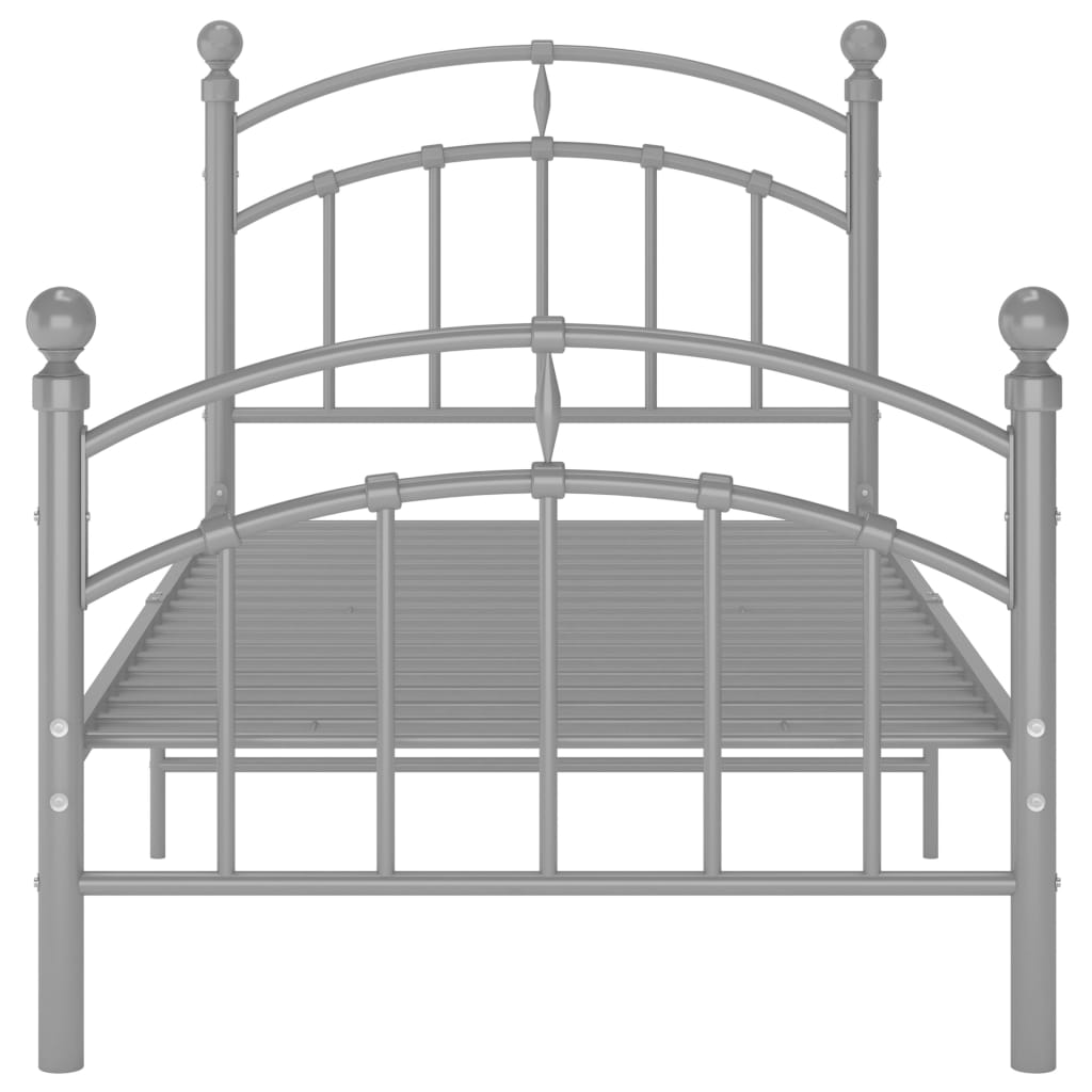 Okvir za krevet sivi metalni 100 x 200 cm