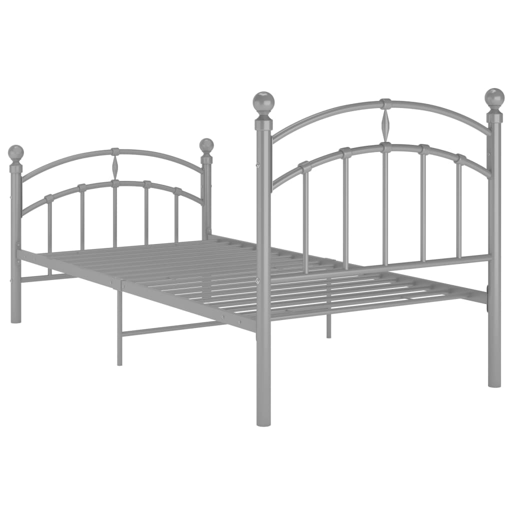 Okvir za krevet sivi metalni 100 x 200 cm