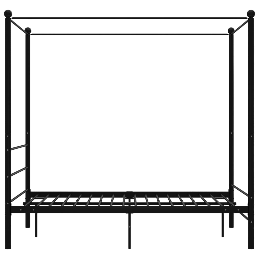 Okvir za krevet s nadstrešnicom crni metalni 120 x 200 cm