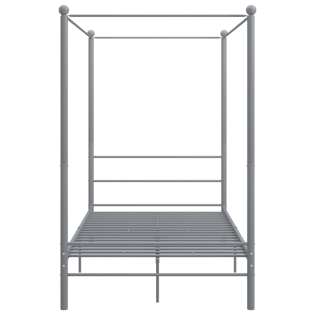 Okvir za krevet s nadstrešnicom sivi metalni 140 x 200 cm