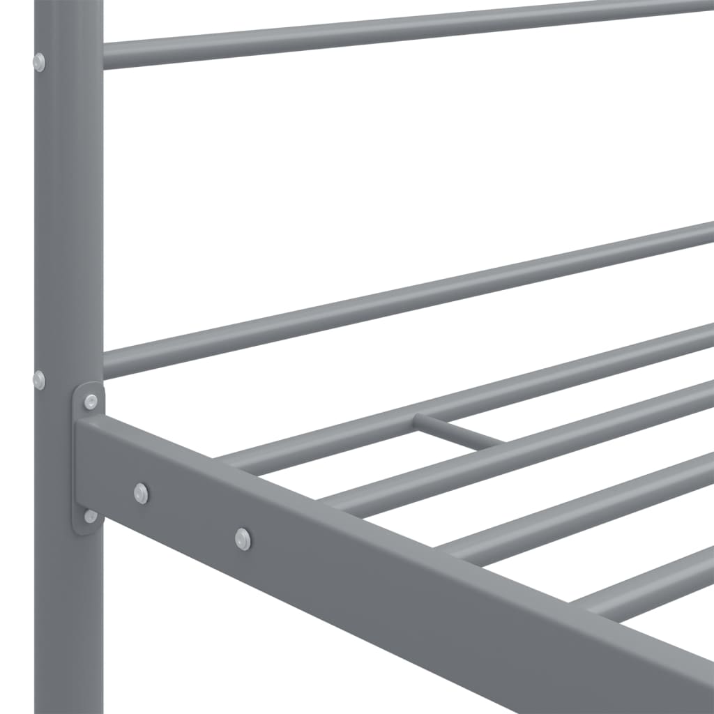 Okvir za krevet s nadstrešnicom sivi metalni 140 x 200 cm