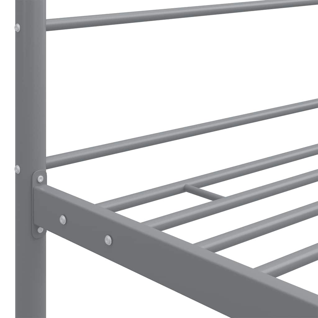 Okvir za krevet s nadstrešnicom sivi metalni 160 x 200 cm