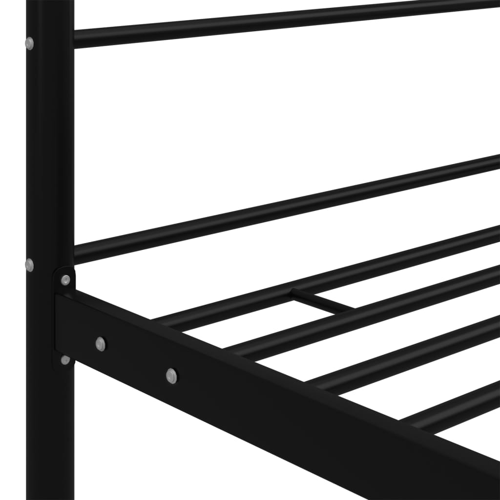 Okvir za krevet s nadstrešnicom crni metalni 180 x 200 cm