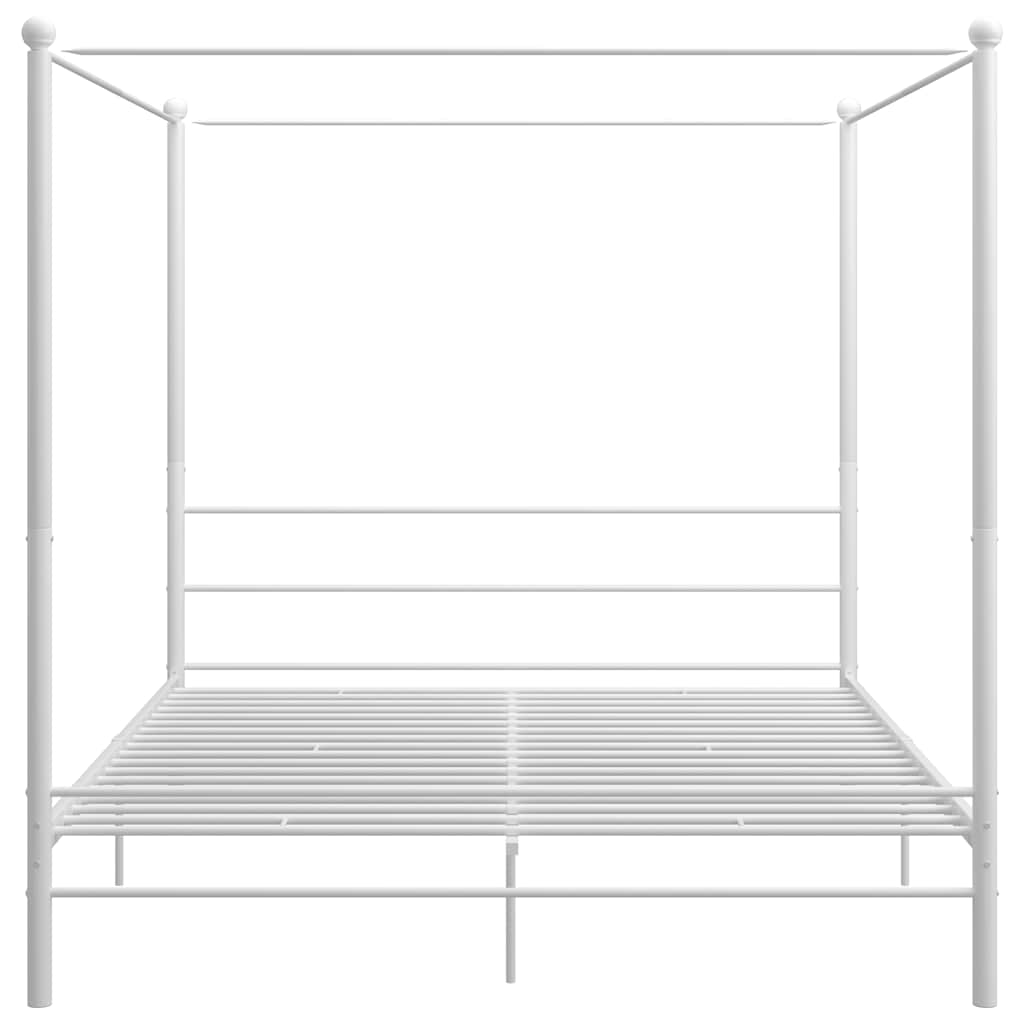 Okvir za krevet s nadstrešnicom bijeli metalni 180 x 200 cm