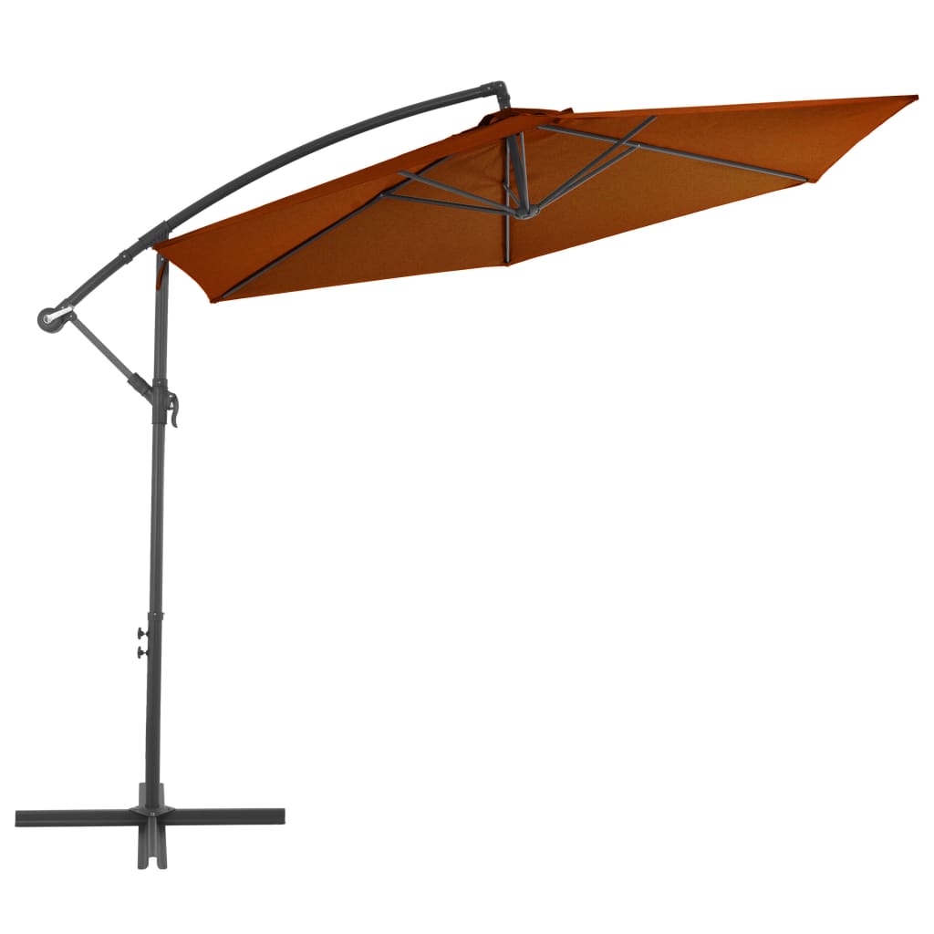 Konzolni vrtni suncobran s aluminijskim stupom 300 cm terakota