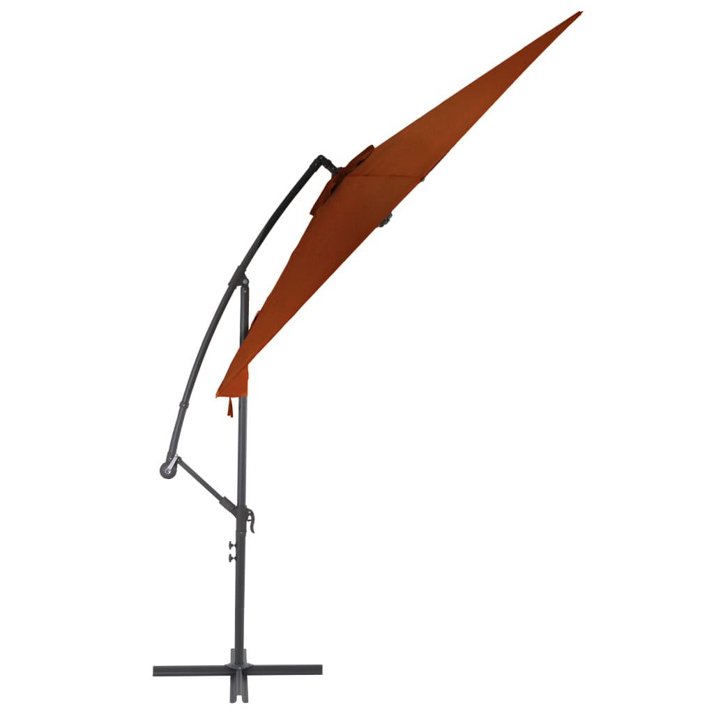 Konzolni vrtni suncobran s aluminijskim stupom 300 cm terakota