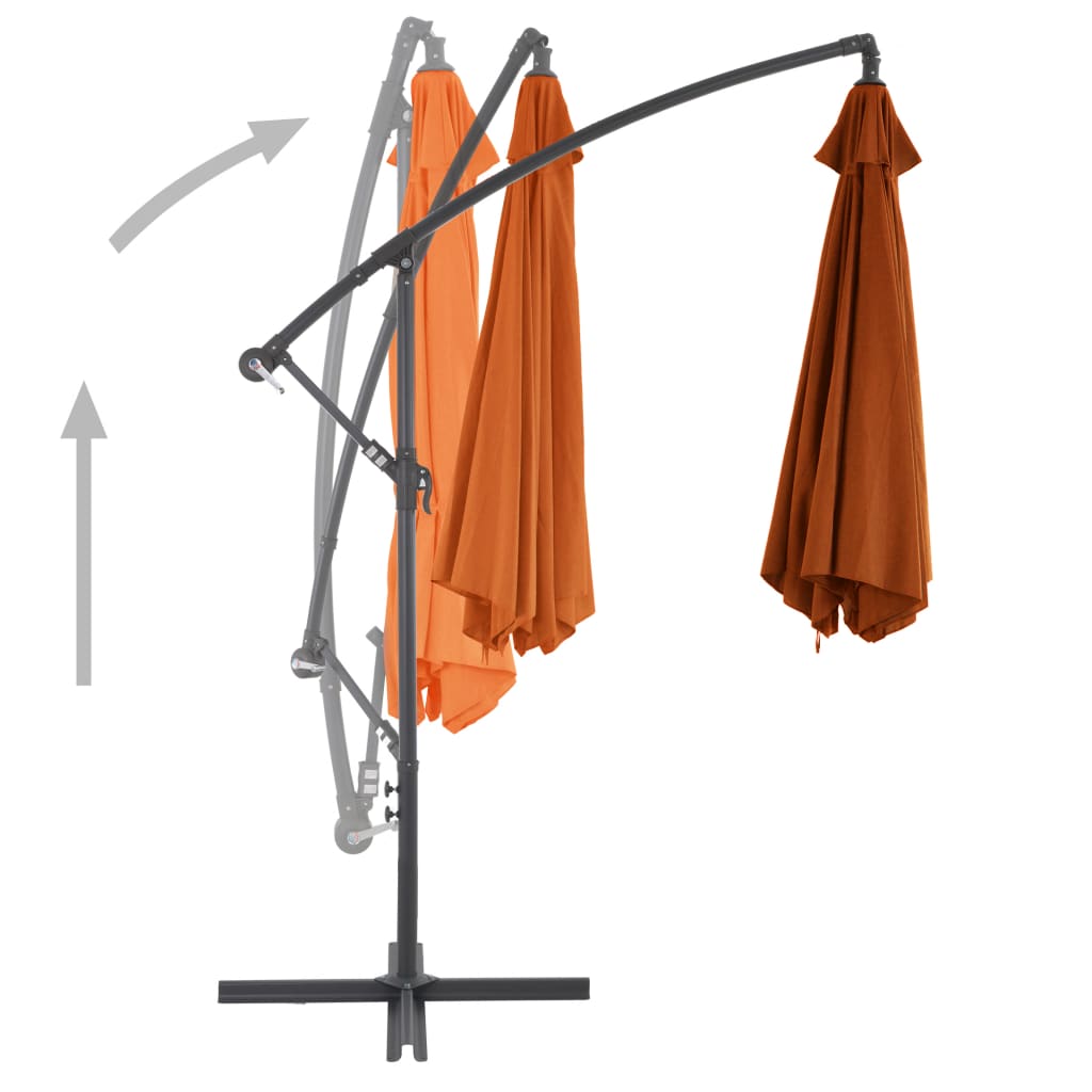 Konzolni vrtni suncobran s aluminijskim stupom 300 cm terakota
