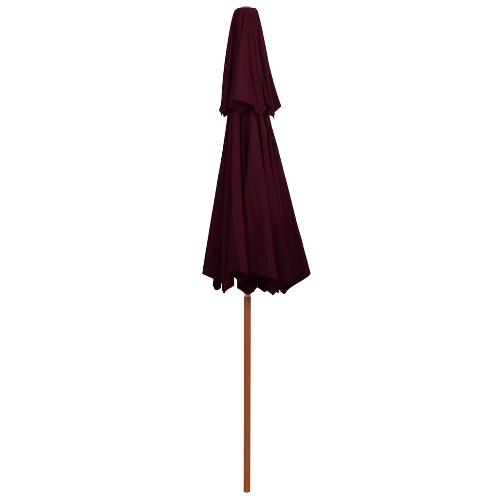 Suncobran s dvije razine i drvenim stupom 270 cm bordo