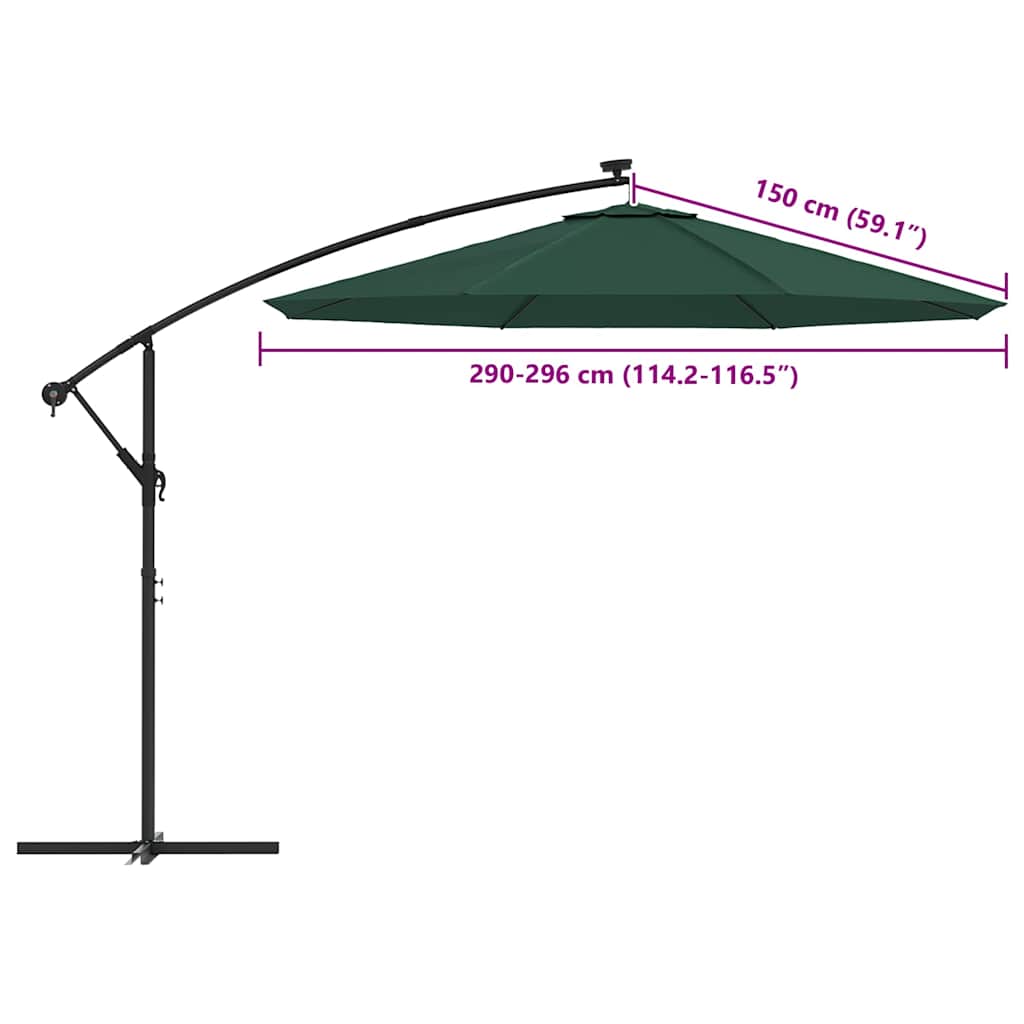 Zamjenska tkanina za konzolni suncobran 300 cm zelena