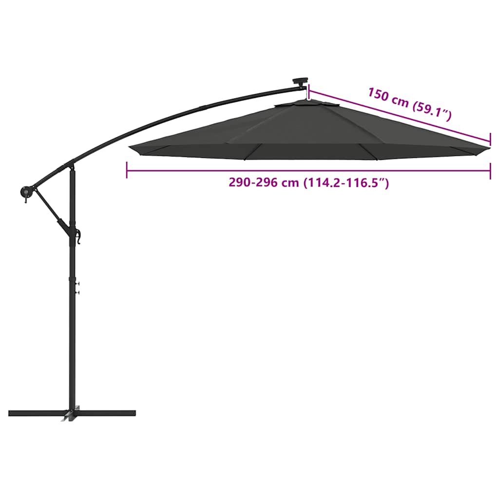 Zamjenska tkanina za konzolni suncobran 300 cm antracit