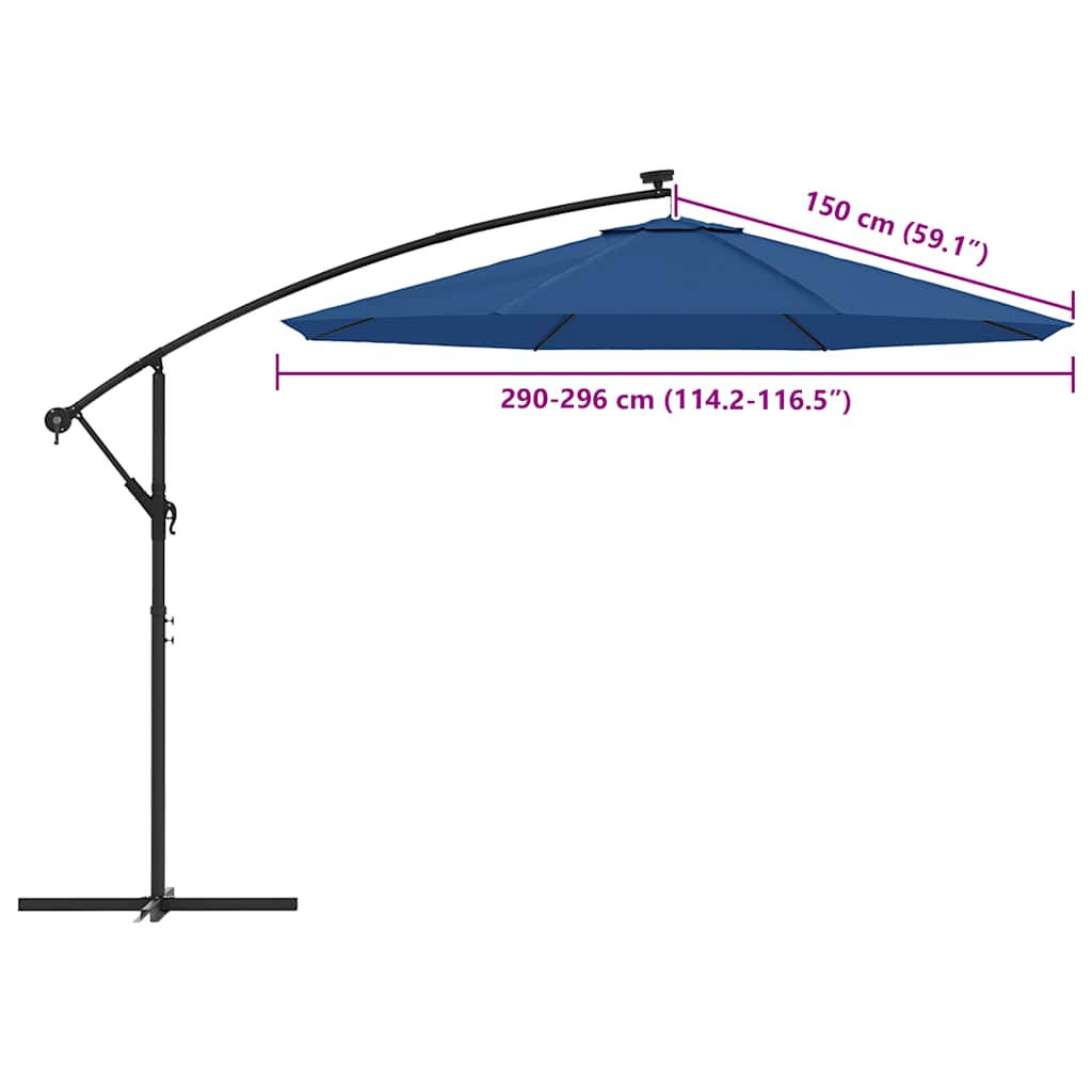 Zamjenska tkanina za konzolni suncobran 300 cm azurnoplava