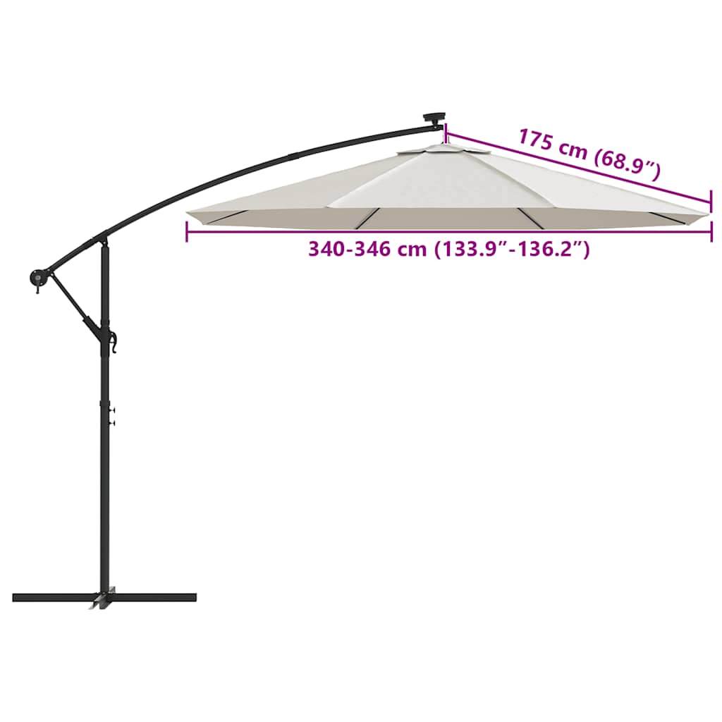 Zamjenska tkanina za konzolni suncobran 350 cm pješčano bijela