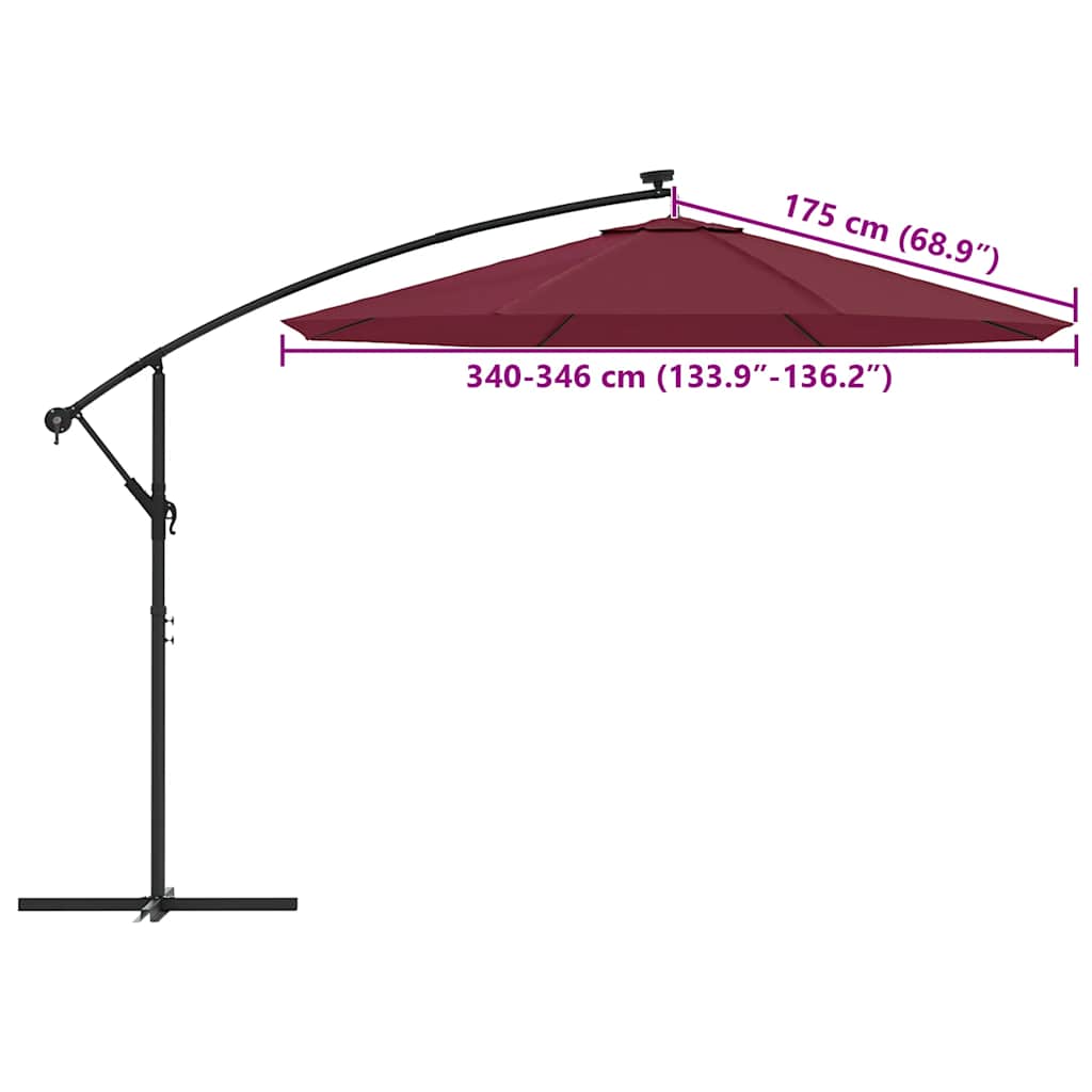 Zamjenska tkanina za konzolni suncobran 350 cm bordo