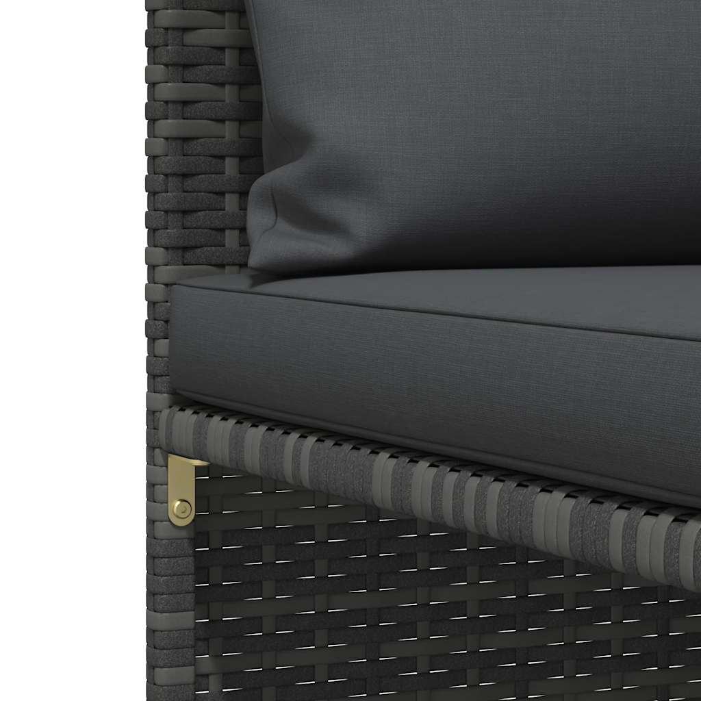 Modularna kutna sofa od poliratana s jastucima siva