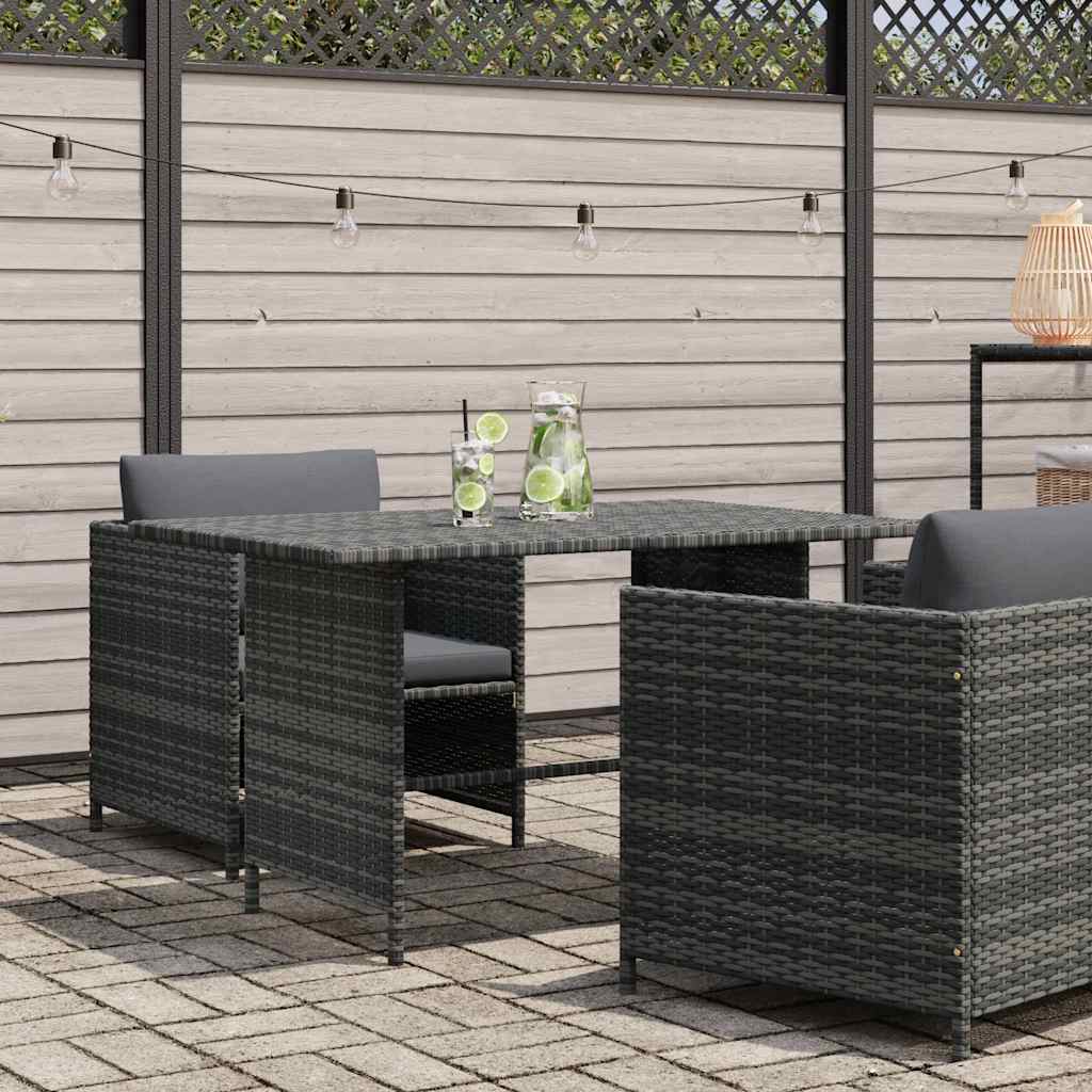 Vrtni blagovaonski stol sivi 110 x 70 x 65 cm od poliratana