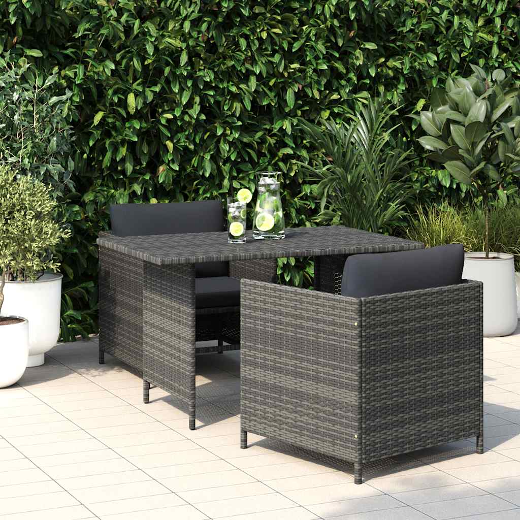 Vrtni blagovaonski stol sivi 110 x 70 x 65 cm od poliratana