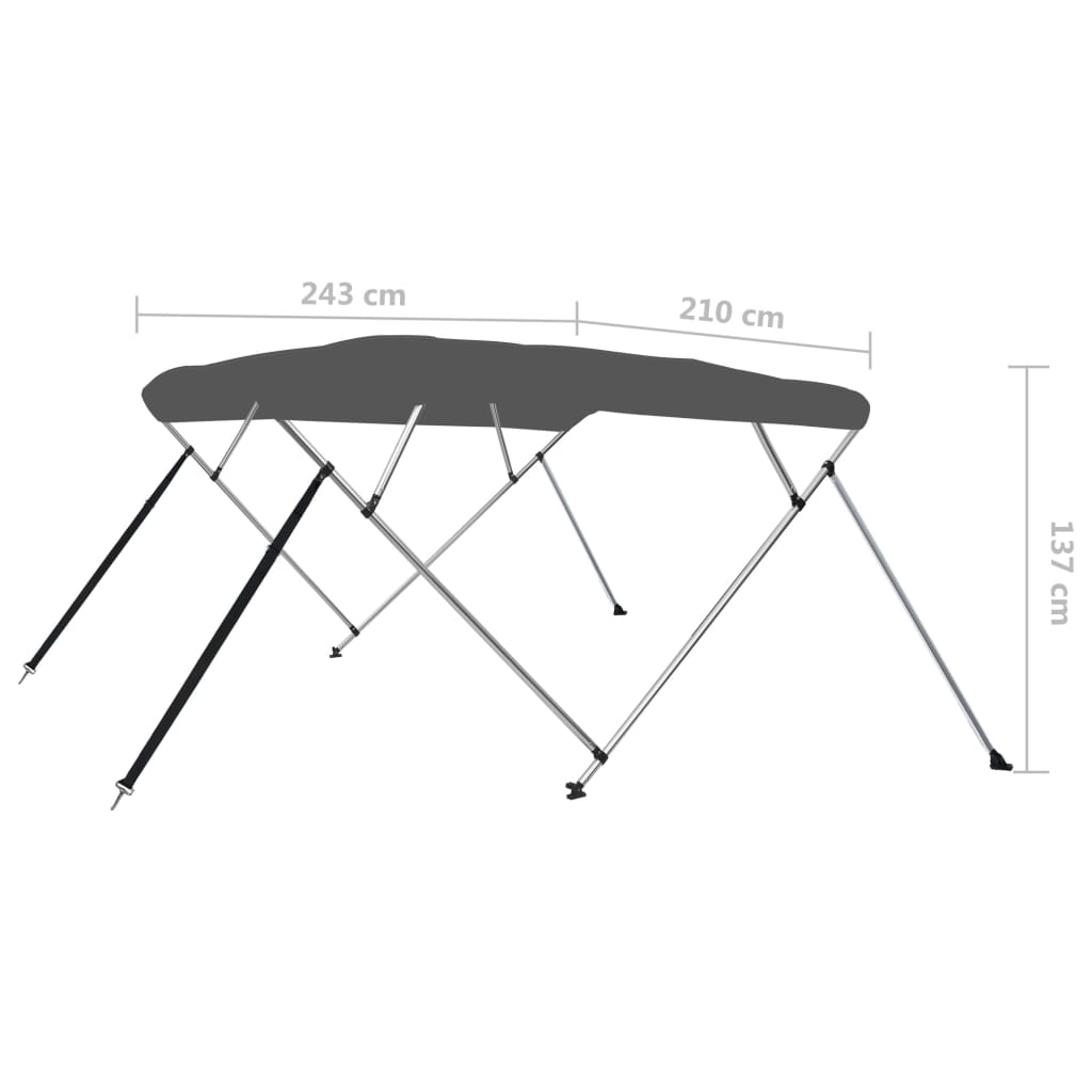 Tenda bimini s 4 luka antracit 243 x 210 x 137 cm
