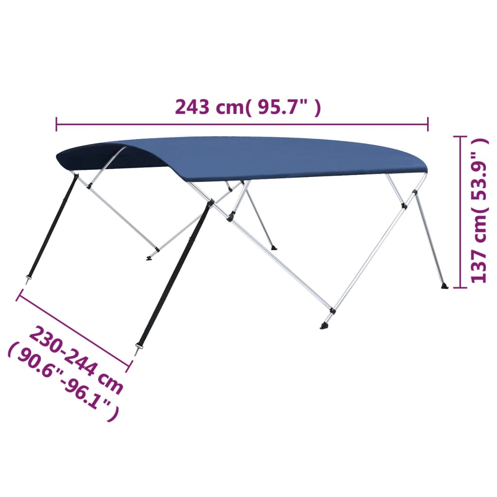 Tenda bimini s 4 luka modra 243 x (230 - 244) x 137 cm