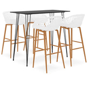 5-dijelni barski set crno-bijeli