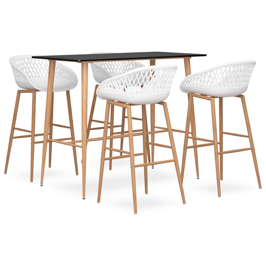 5-dijelni barski set crno-bijeli