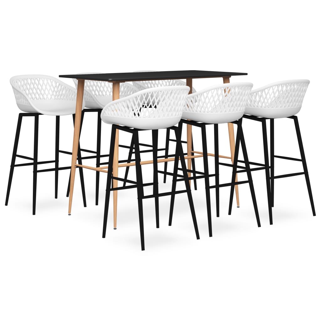 7-dijelni barski set crno-bijeli