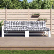Jastuci za palete 5 kom sivi karirani od tkanine