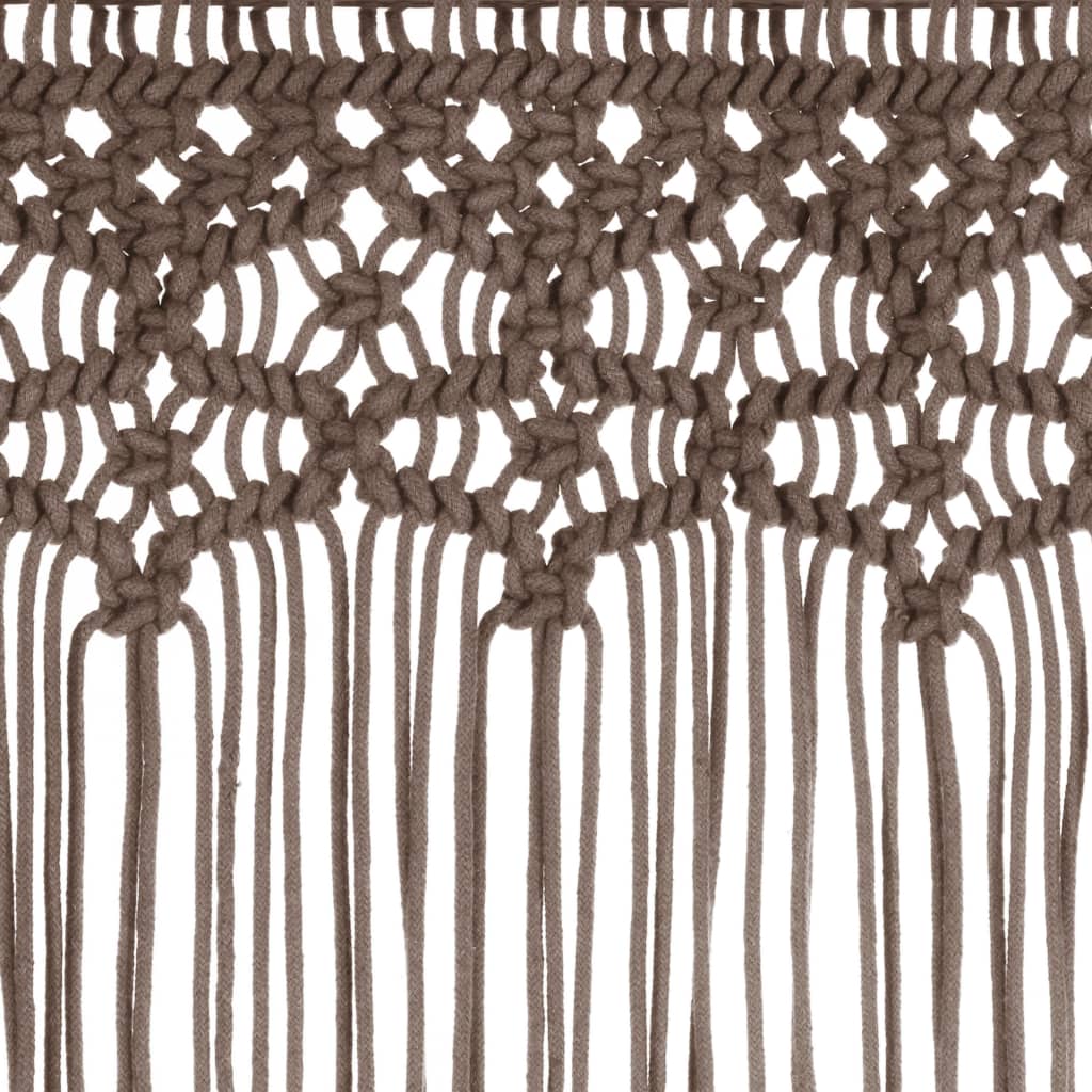 Zavjesa s makrameom smeđe-siva 140 x 240 cm pamučna