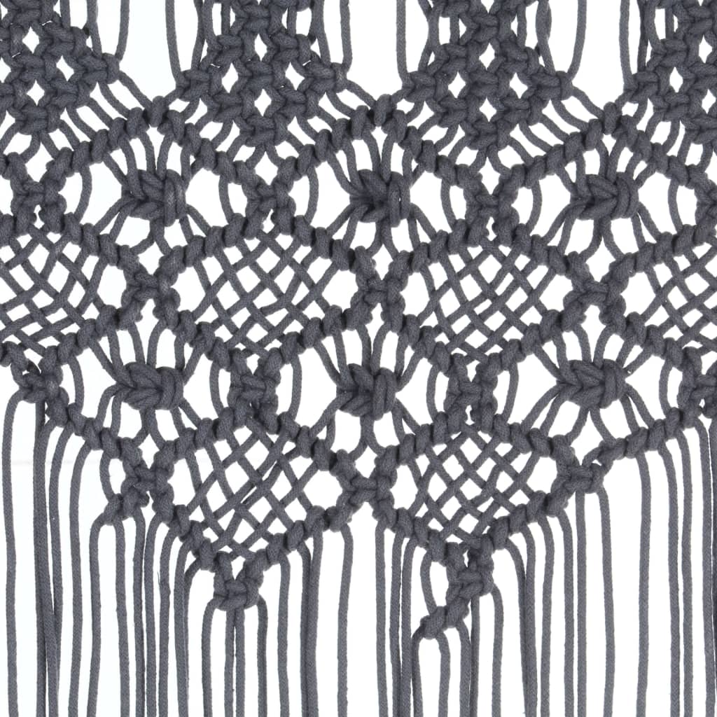 Zavjesa s makrameom antracit 140 x 240 cm pamučna