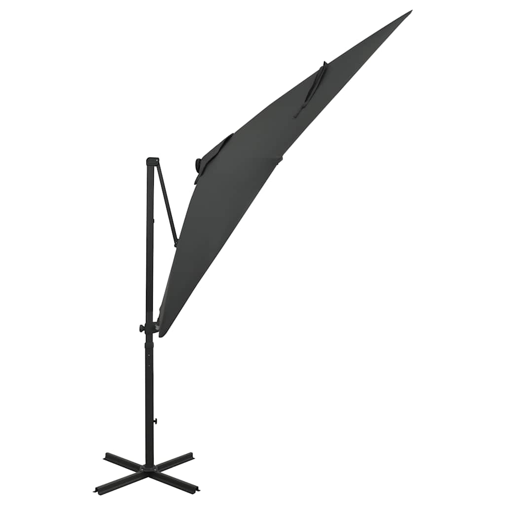 Konzolni vrtni suncobran sa stupom LED 250 cm antracit