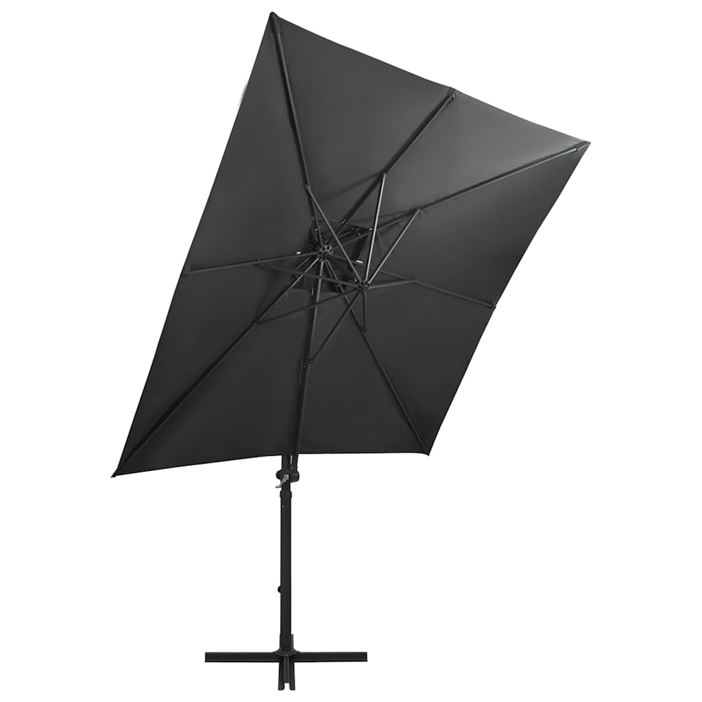 Konzolni vrtni suncobran sa stupom LED 250 cm antracit