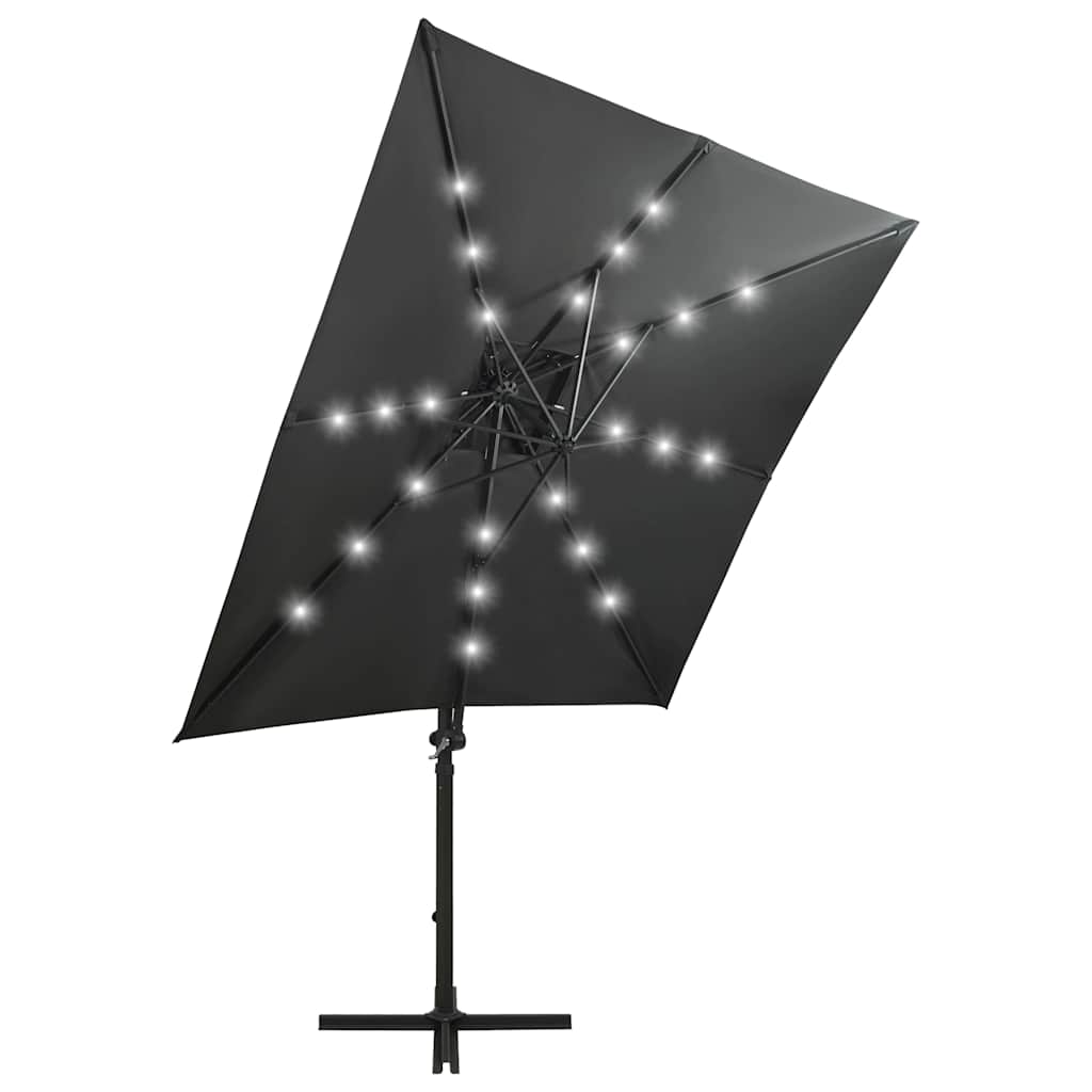 Konzolni vrtni suncobran sa stupom LED 250 cm antracit