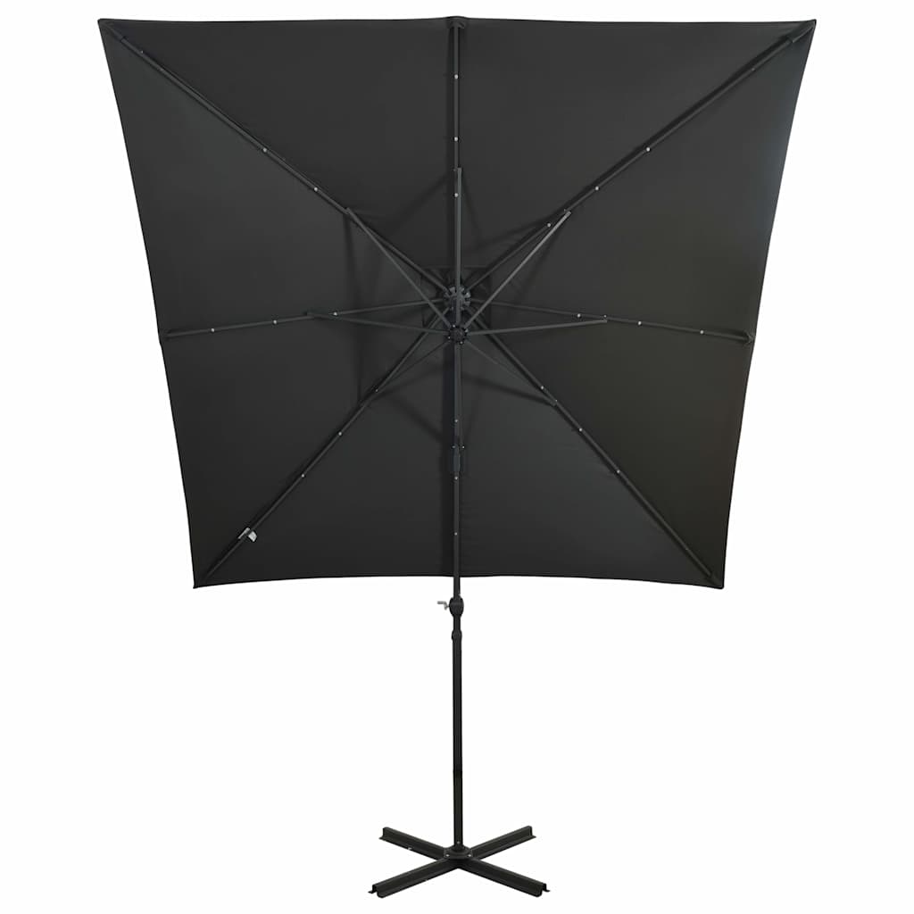 Konzolni vrtni suncobran sa stupom LED 250 cm antracit