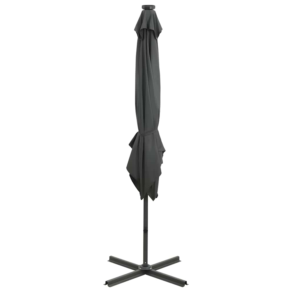 Konzolni vrtni suncobran sa stupom LED 250 cm antracit