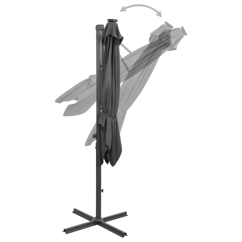 Konzolni vrtni suncobran sa stupom LED 250 cm antracit