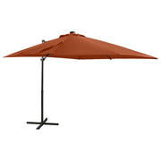Konzolni vrtni suncobran sa stupom LED 250 cm terakota