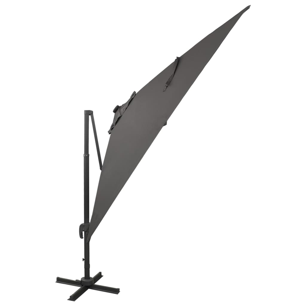 Konzolni vrtni suncobran sa stupom LED 300 cm antracit