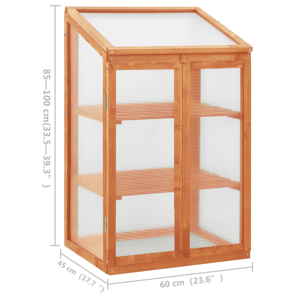 Staklenik 60 x 45 x 100 cm od jelovine