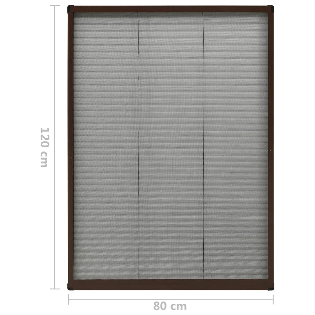 Zaslon protiv insekata za prozore aluminijski smeđi 80 x 120 cm