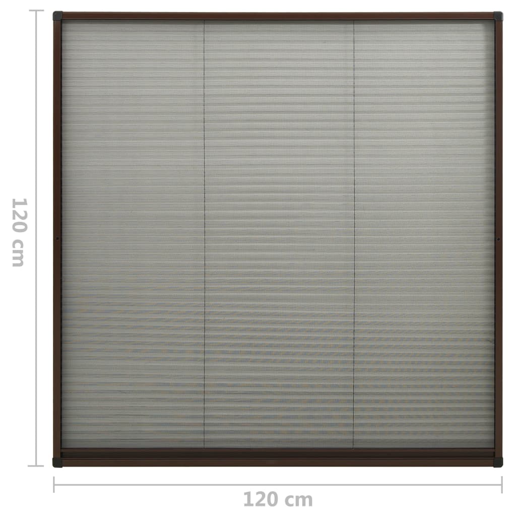 Zaslon protiv insekata za prozore aluminijski smeđi 120x120 cm