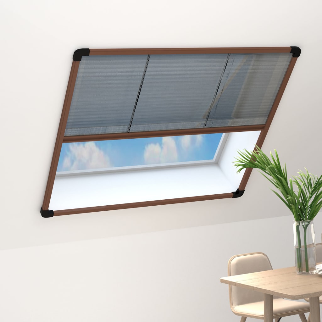 Zaslon protiv insekata za prozore aluminijski smeđi 120x120 cm