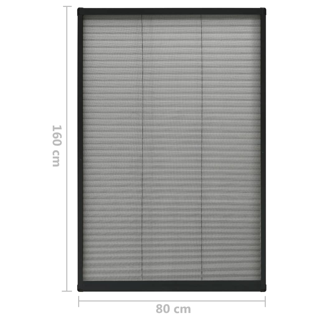 Zaslon protiv insekata za prozore antracit 80 x 160 cm aluminij