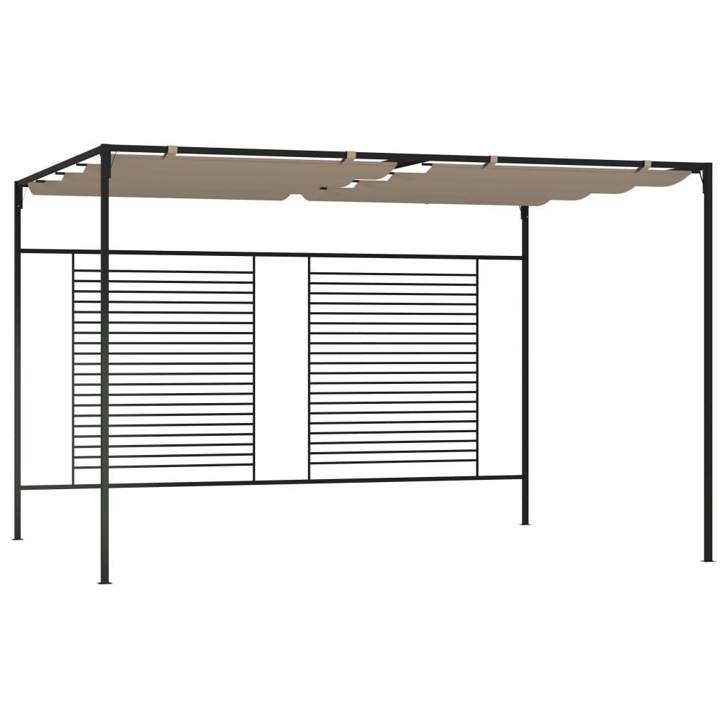 Sjenica s pomičnim krovom 3 x 4 x 2,3 m smeđesiva 180 g/m²